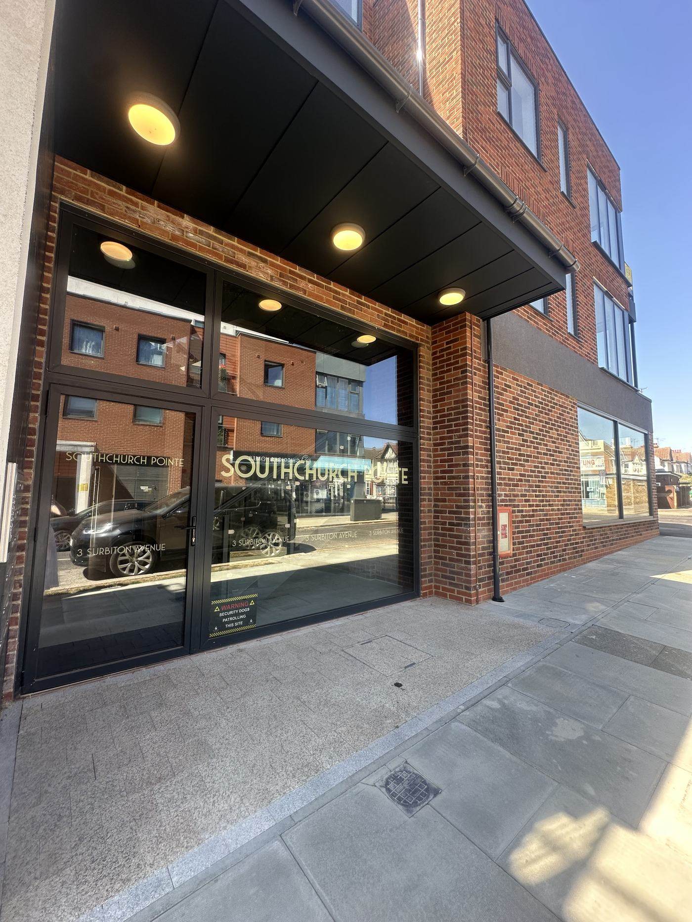 Ground floor retail unit entrance of a new development
